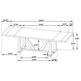 Middleton - 106" Extension Leaf Dining Table - Natural Brown by Coaster Fine Furniture | Bel Furniture