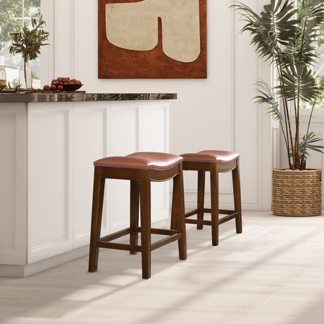 Barlow - Backless Saddle Counter Stool - Brown by Jennifer Taylor Home | Bel Furniture