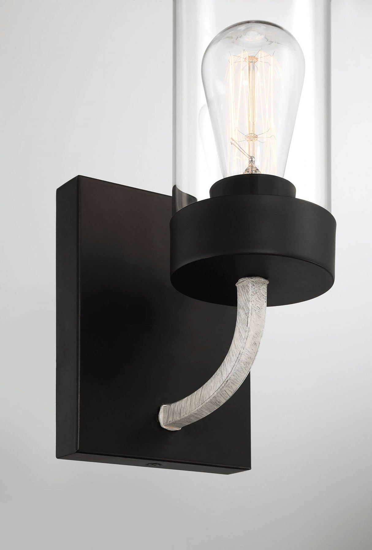 Zephyr - Single Light Sconce - Black / Clear by Ashcroft Furniture | Bel Furniture