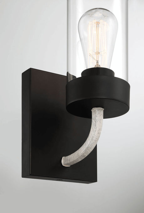 Zephyr - Single Light Sconce - Black / Clear by Ashcroft Furniture | Bel Furniture