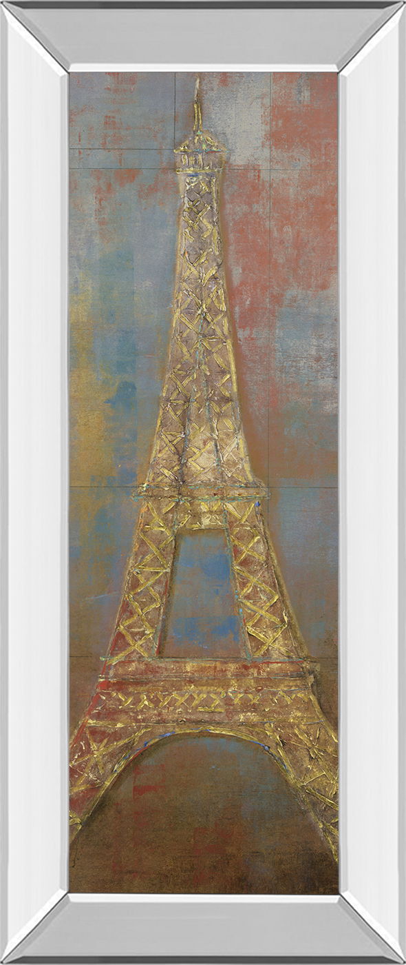 Eiffel By Longo - Mirror Framed Print Wall Art - Gold