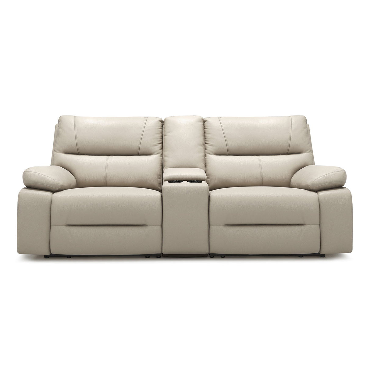 Malibu - Modern Power Motion 3 Piece Reclining Loveseat Sofa With Cup Holders - Cream Taupe Beige by Jennifer Taylor Home | Bel Furniture