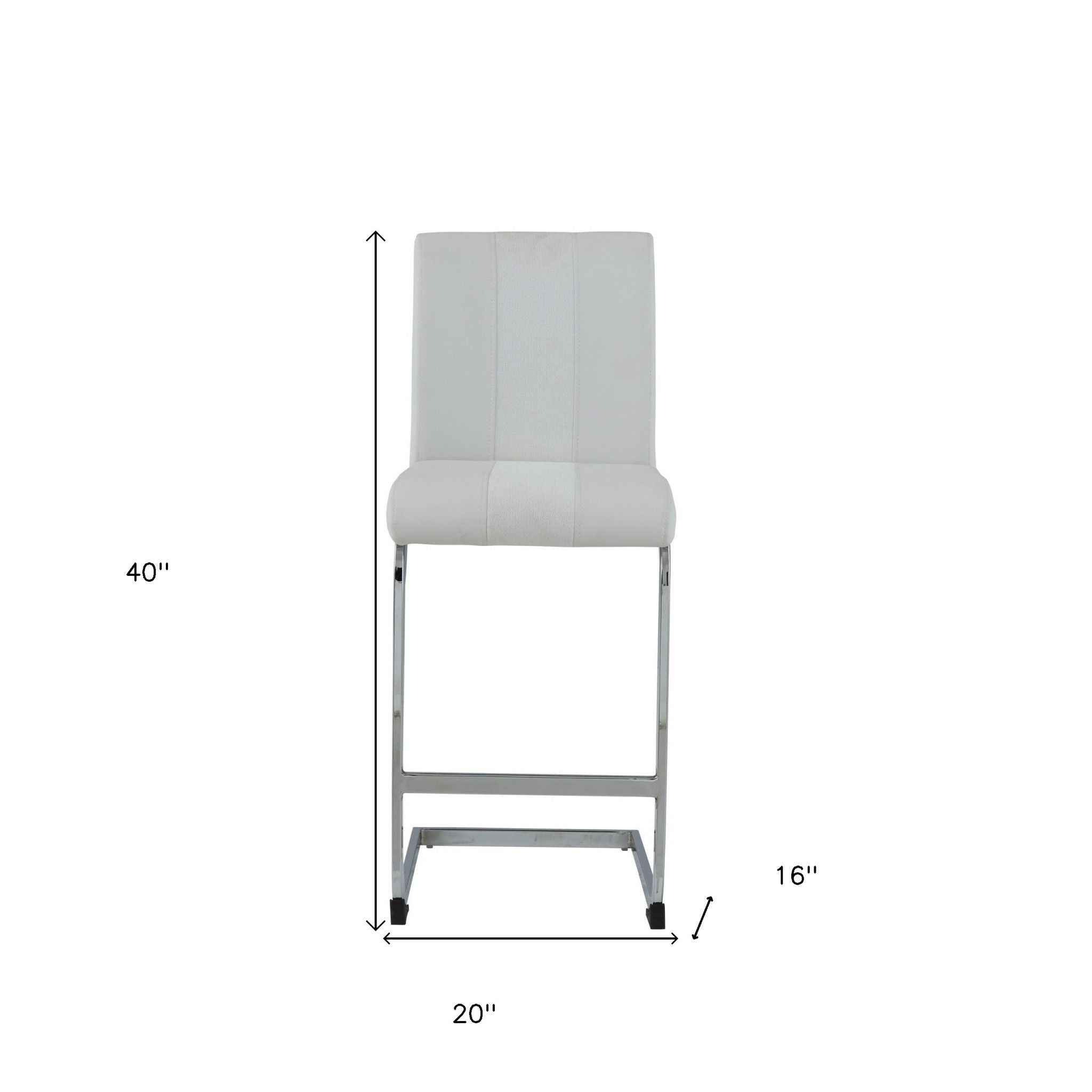 Metal Low Back Counter Height Bar Chairs (Set of 4) - White / Silver