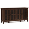Artisan - Handcrafted Wide 4 Door Storage Cabinet Dark Brown by Simpli-Home | Bel Furniture