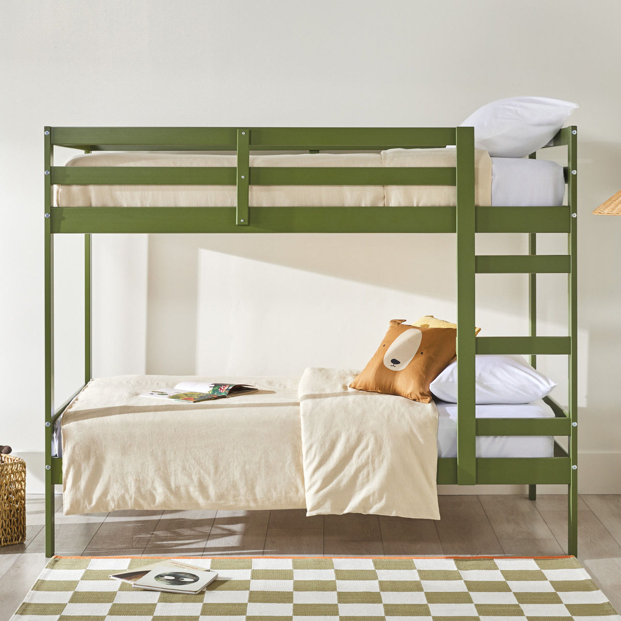 Modern Simple Solid Wood Bunk Bed by Walker Edison | Bel Furniture