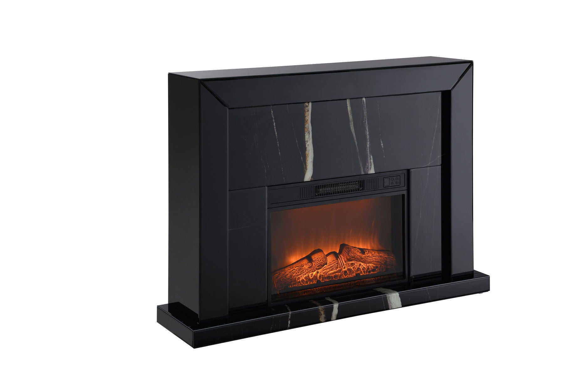 Drisana - Mirrored Fireplace - Black