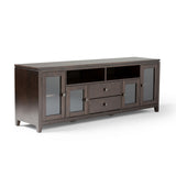 Cosmopolitan - Wide TV Media Stand - Mahogany Brown by Simpli-Home | Bel Furniture