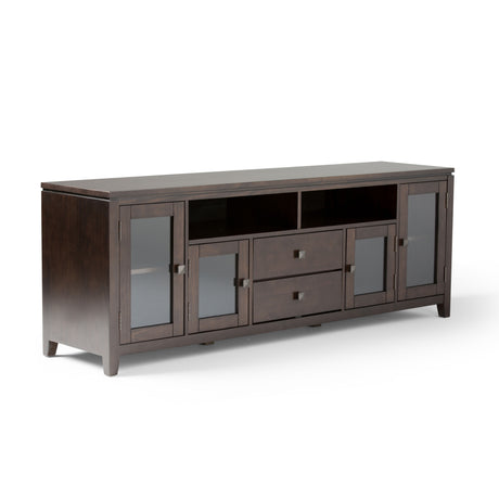 Cosmopolitan - Wide TV Media Stand - Mahogany Brown by Simpli-Home | Bel Furniture