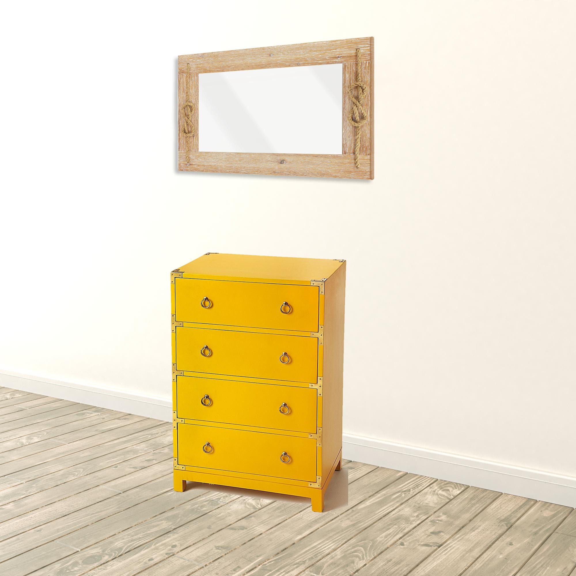 Four Drawer Dresser - Yellow Solid Wood