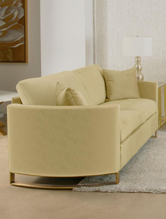 Corliss - Upholstered Arched Arm Loveseat by CoasterElevations | Bel Furniture