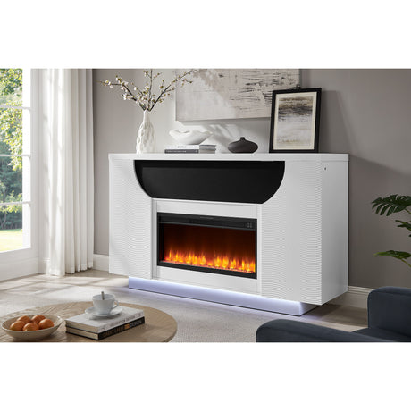 Aurora - Fireplace TV Lift With Adjustable Temperature And LED Colors - White - view 5