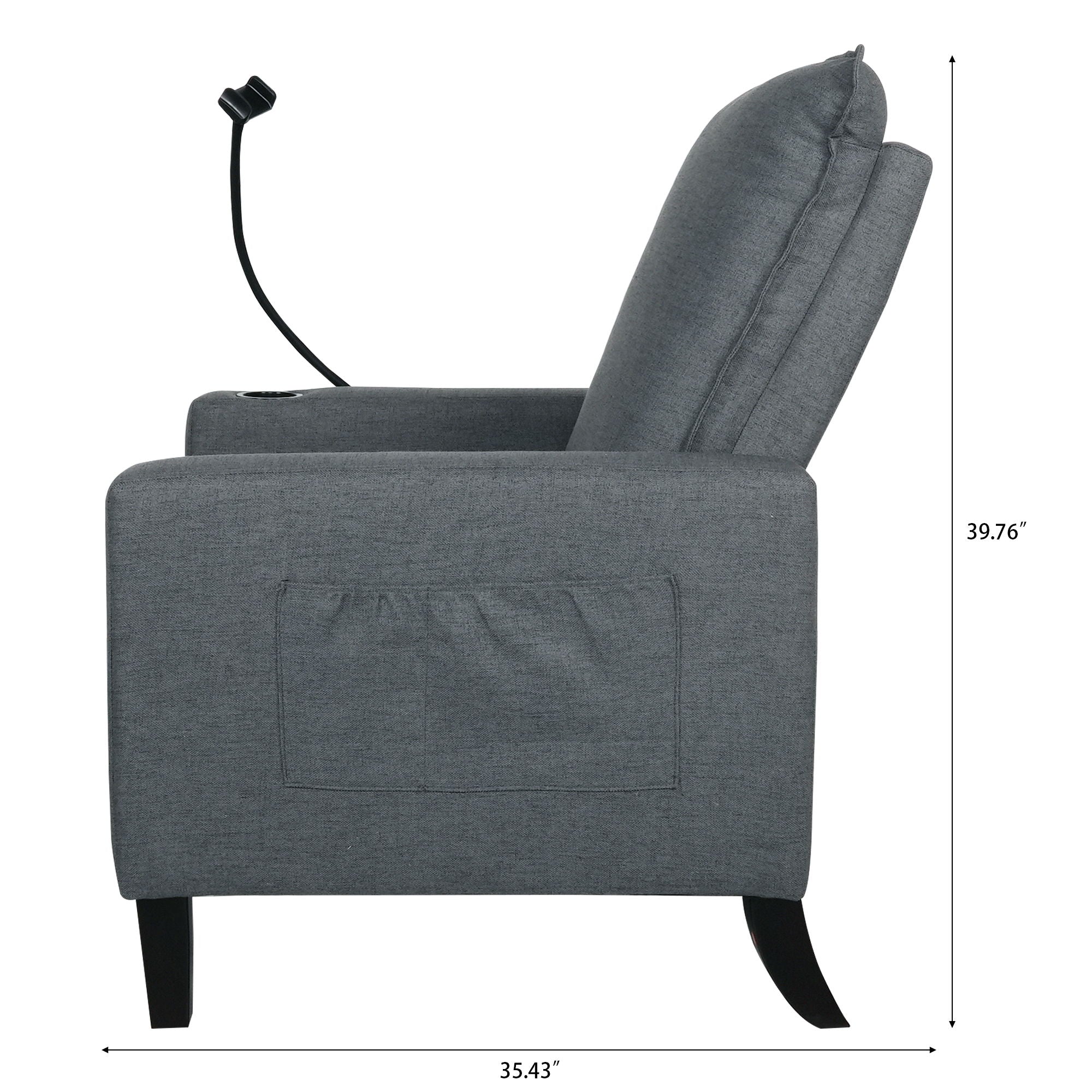 Recliner Chairs For Adults, Adjustable Recliner Sofa With Mobile Phone Holder & Cup Holder, Modern Reclining Chairs Fabric Push Back Recliner Chairs For Living Room, Bedroom