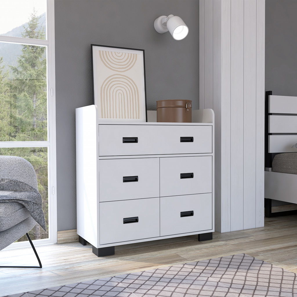 Five Drawer Dresser - White