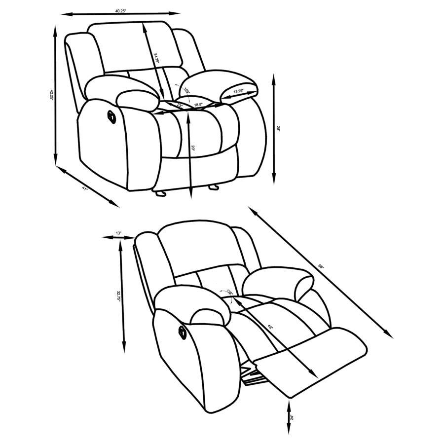 Weissman - Upholstered Padded Arm Glider Recliner - Gray