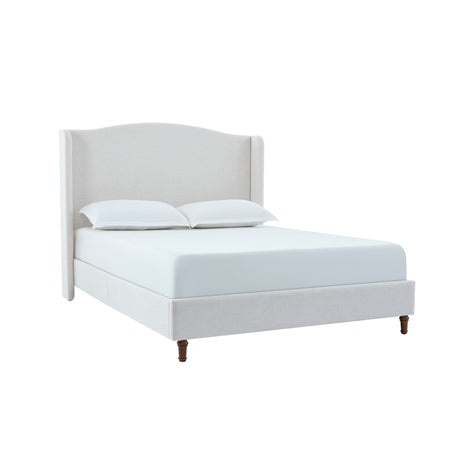 Hannah - Upholstered Wingback Bed Size / Tall Headboard Upholstered King Bed / Premium Textured Look / Minimalist Designs /…