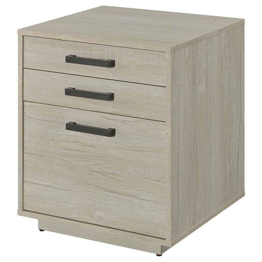 Loomis - 3-Drawer Home Office File Cabinet - Whitewashed Gray