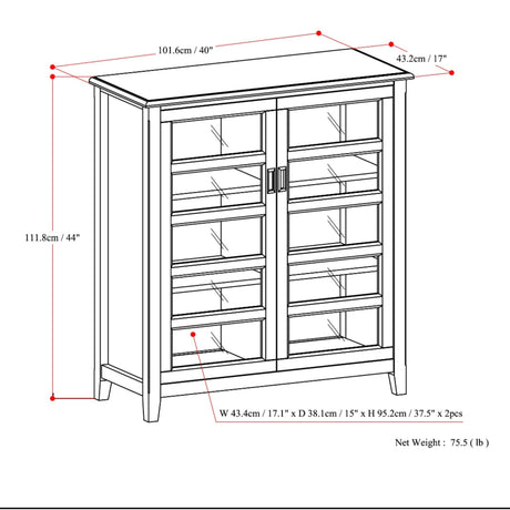 Burlington - Medium Storage Cabinet - Mahogany Brown - view 2