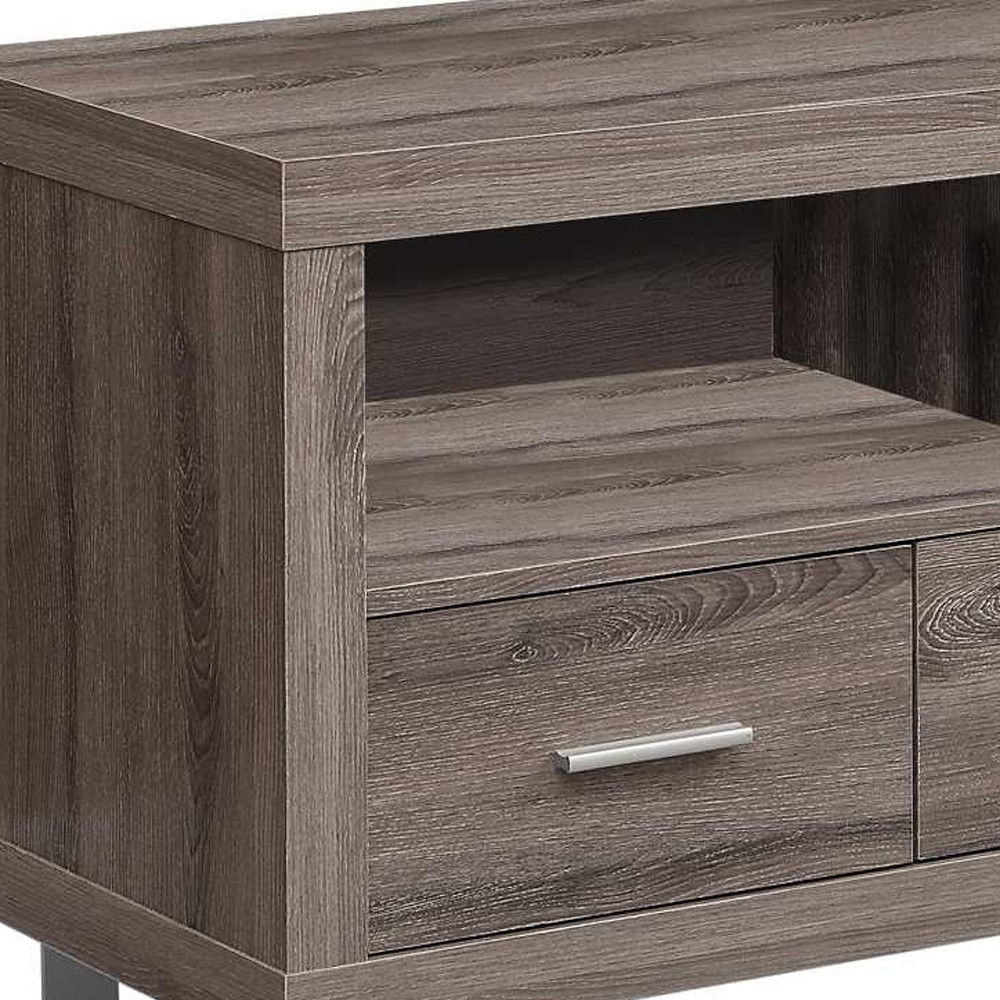 Taupe Cabinet Enclosed Storage TV Stand - Deep