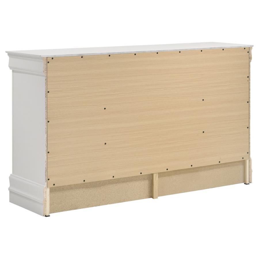 Louis Philippe - 6 Drawer Dresser - White