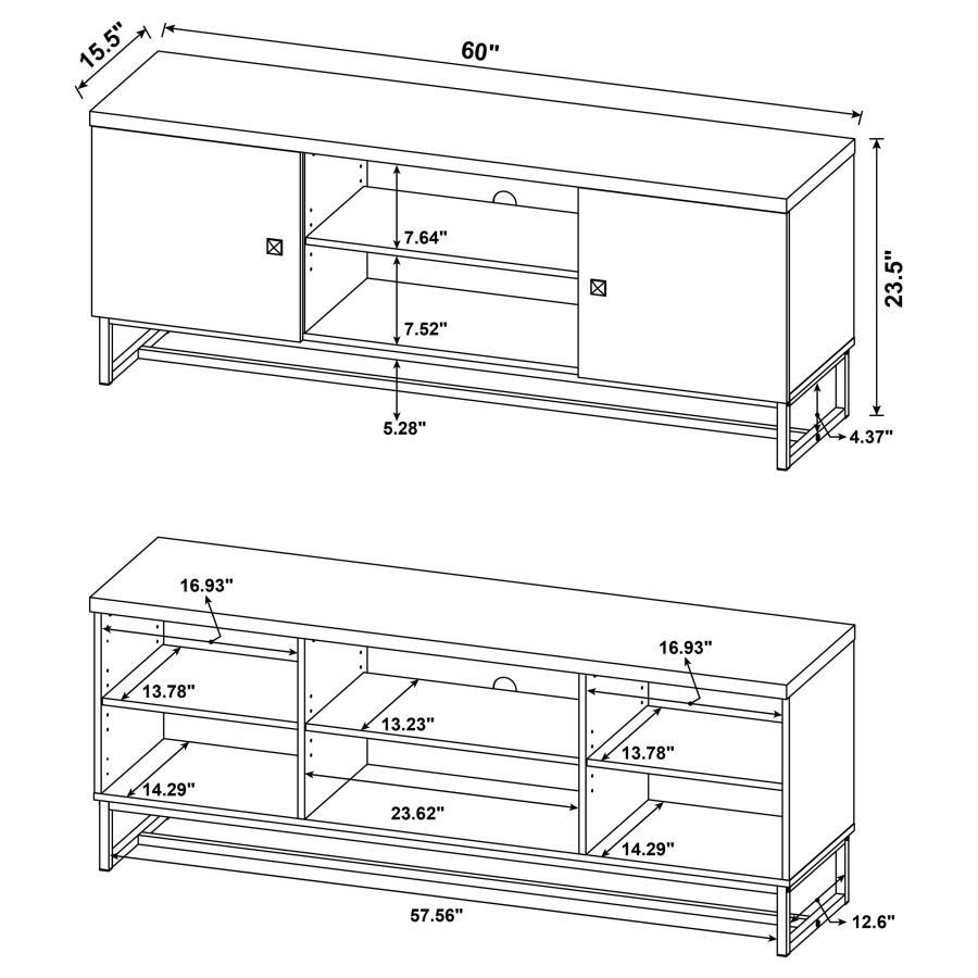 Myles - 2 Door Engineered Wood TV Stand - Rustic Oak