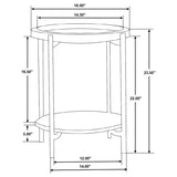 Adhvik - Round Table With Marble Shelf by Coaster Fine Furniture | Bel Furniture