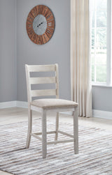 Skempton - White - Upholstered Barstool (Set of 2) by Signature Design by Ashley® | Bel Furniture