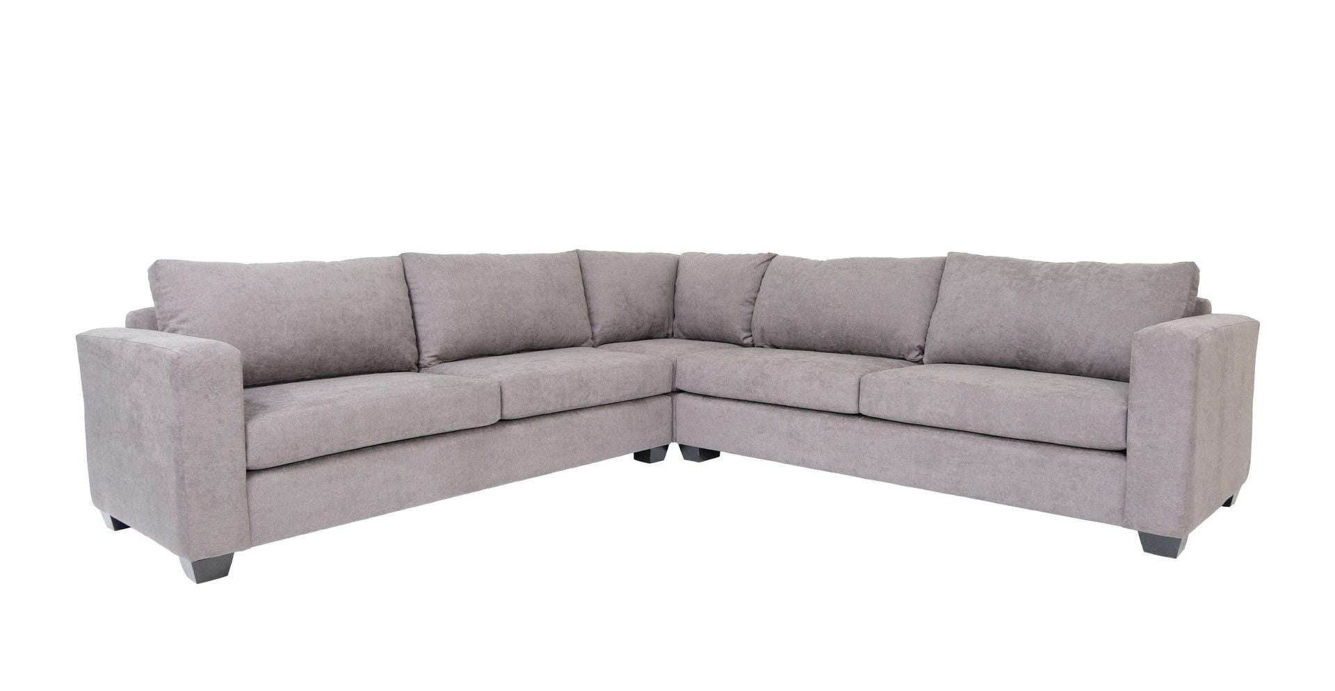 Polyester Blend L Shaped Three Piece Corner Sectional - Gray