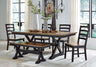 Wildenauer - Dining Room Set Dark Brown 6 Pc. Table, 4 Chairs, Bench by Signature Design by Ashley® | Bel Furniture