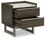 Arkenton - Grayish Brown / White - Two Drawer Night Stand by Ashley® | Bel Furniture