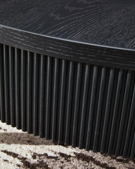 Marstream - Black - Round Cocktail Table by Signature Design by Ashley® | Bel Furniture