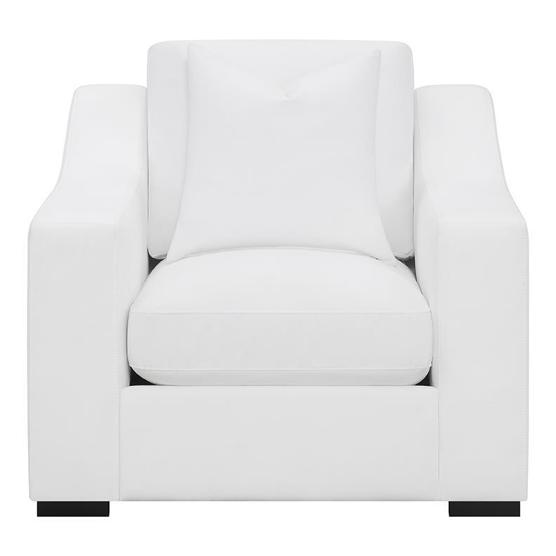 Ashlyn - Upholstered Sloped Arm Accent Chair - White