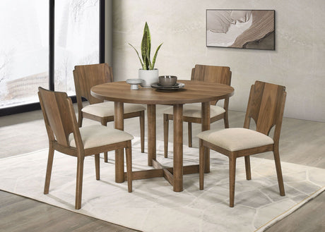 Biltmore - Wood Dining Table Set Dark Brown 5 Pc. Round Table, 4 Chairs by Coaster Fine Furniture | Bel Furniture