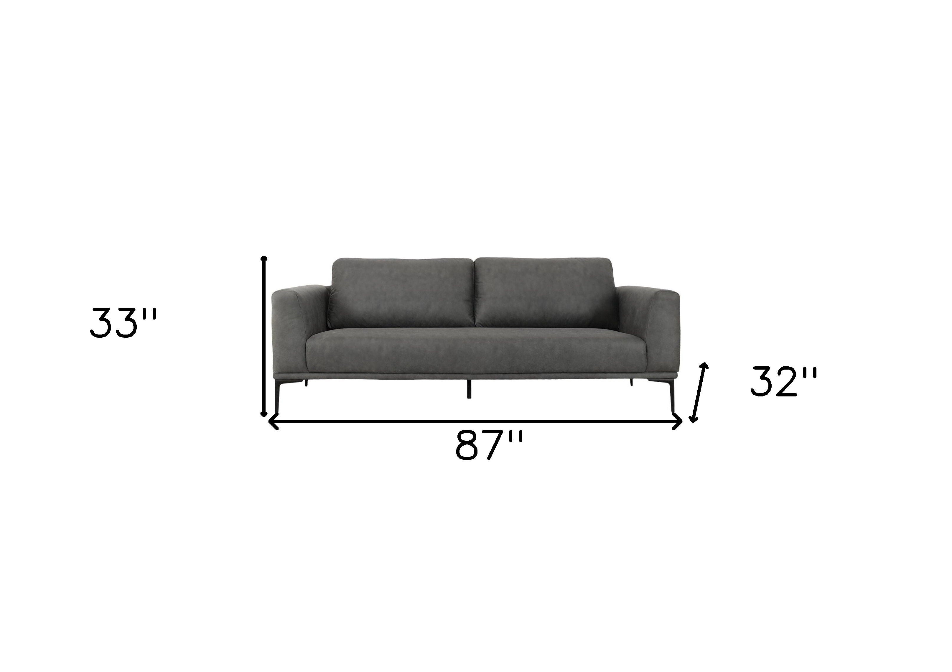 Sofa With Black Legs - Dark Gray