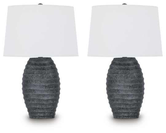 Caronick - Poly Table Lamp (Set of 2) - Antique Silver Finish