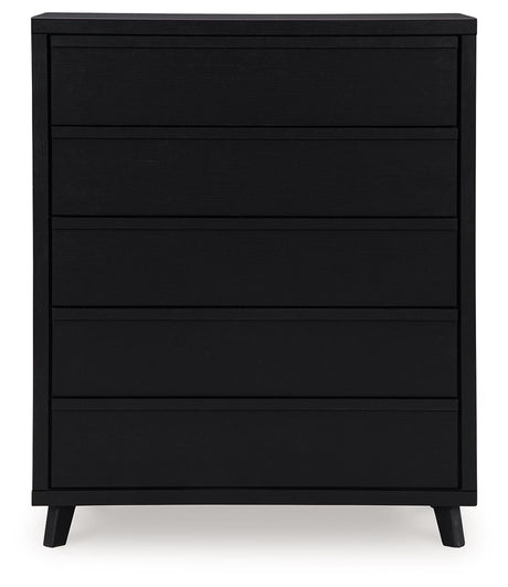 Danziar - Black - Five Drawer Wide Chest by Signature Design by Ashley® | Bel Furniture