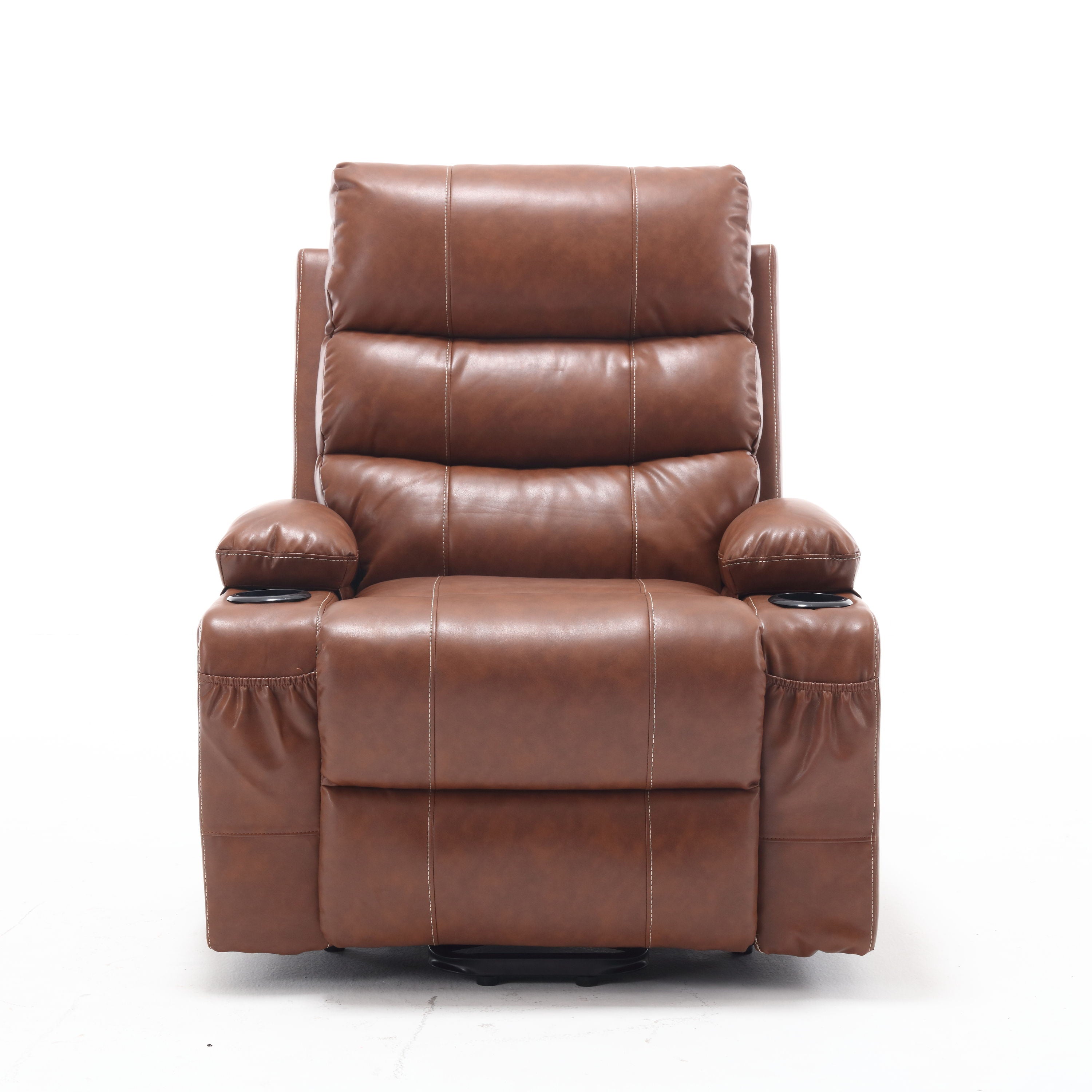 Large Size Electric Power Lift Recliner Chair Sofa For Elderly, 8 Point Vibration Massage And Lumber Heat, Remote Control, Side Pockets And Cup Holders