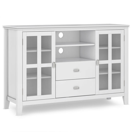 Artisan - Handcrafted, Tall TV Media Stand White by Simpli-Home | Bel Furniture