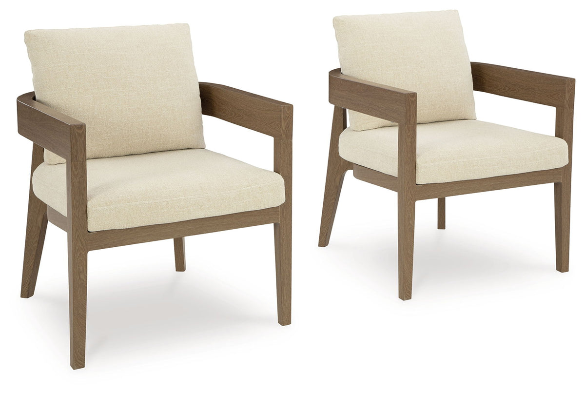 Serene Bay - Dark Brown / White - Arm Chair With Cushion (Set of 2) by Signature Design by Ashley® | Bel Furniture