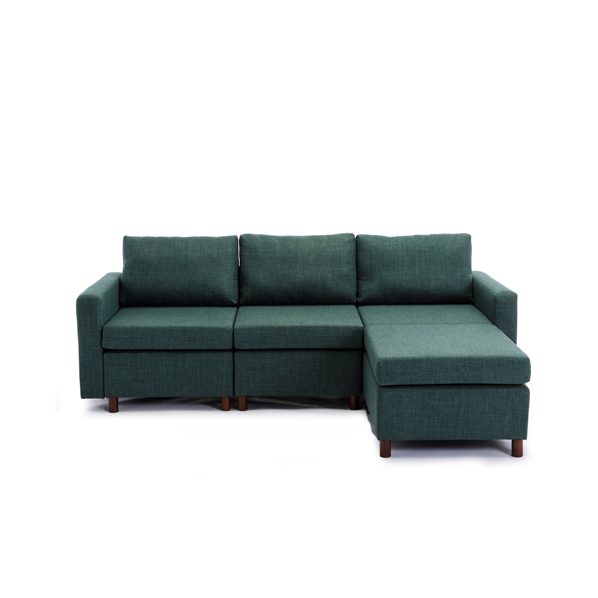 3 Seat Module Sectional Sofa Couch With 1 Ottoman For Living Room, Seat Cushion And Back Cushion Non-Removable And Non-Washable