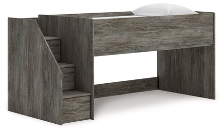 Frandern - Loft Bed Gray Twin Storage Steps by Signature Design by Ashley® | Bel Furniture