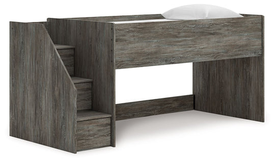 Frandern - Loft Bed Gray Twin Storage Steps by Signature Design by Ashley® | Bel Furniture