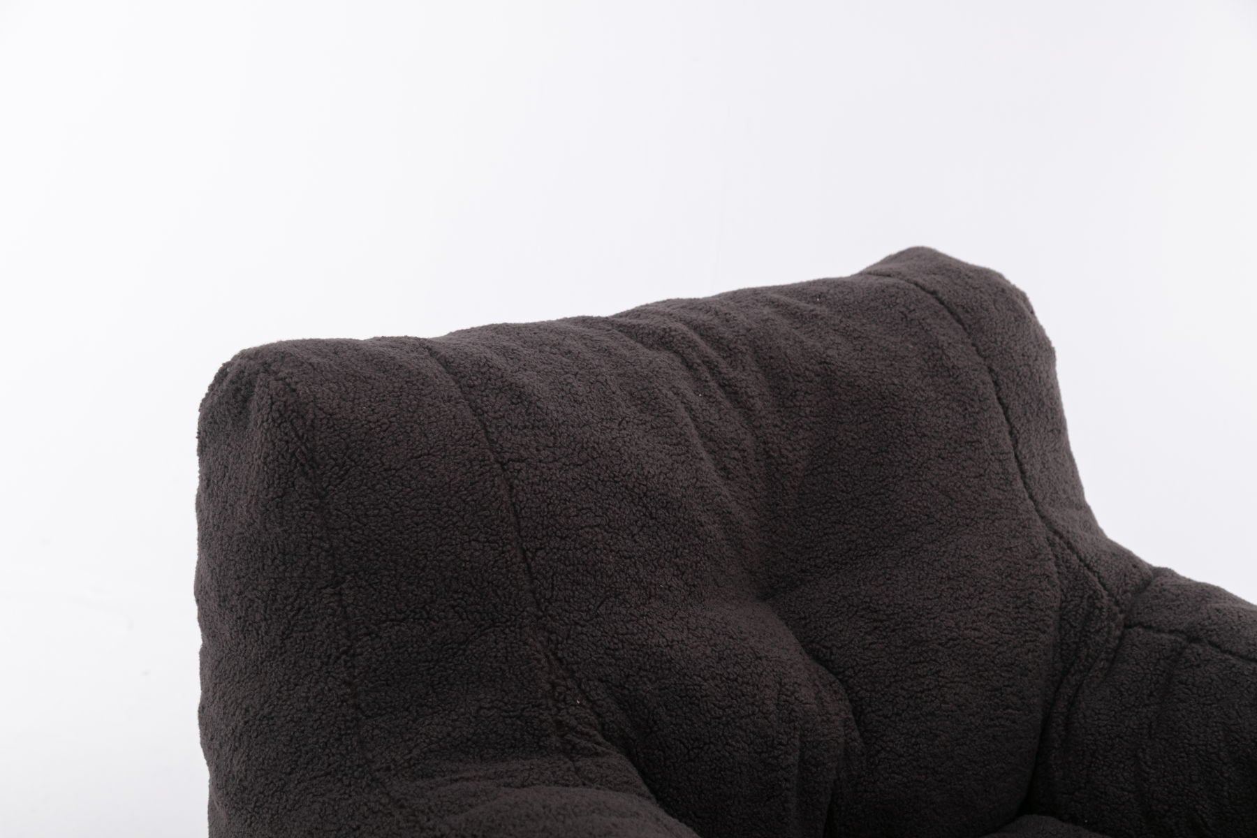 Soft Teddy Fabric Tufted Foam Bean Bag Chair With Teddy Fabric