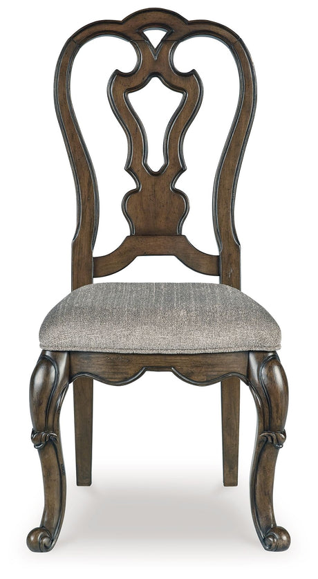 Maylee - Dark Brown - Dining Upholstered Side Chair (Set of 2) by Signature Design by Ashley® | Bel Furniture