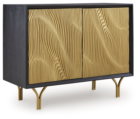 Tayner - Black / Gold Finish - Accent Cabinet by Signature Design by Ashley® | Bel Furniture
