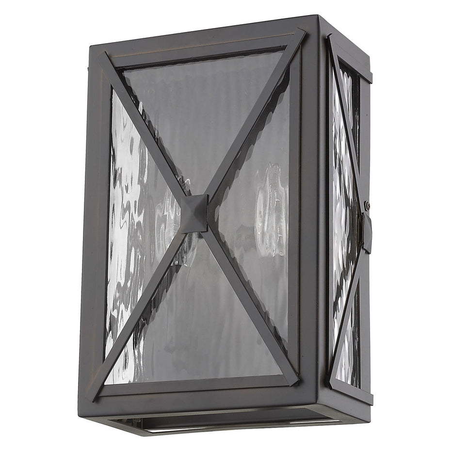 Criss Cross Water Glass Outdoor Light - Burnished Bronze