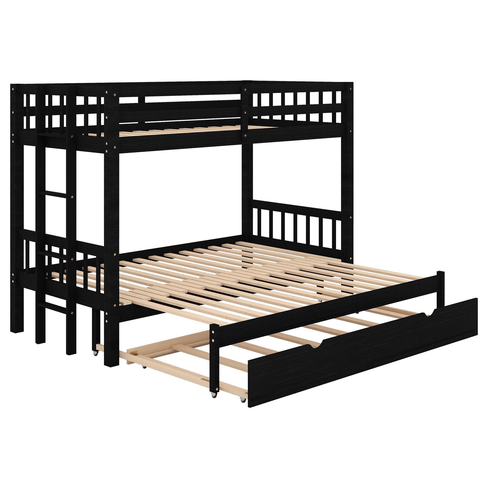 Twin Over Pull-Out Bunk Bed With Trundle