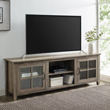 Modern Farmhouse 2 Door Glass Windowpane 70" TV Stand For 80" TVs by Walker Edison | Bel Furniture