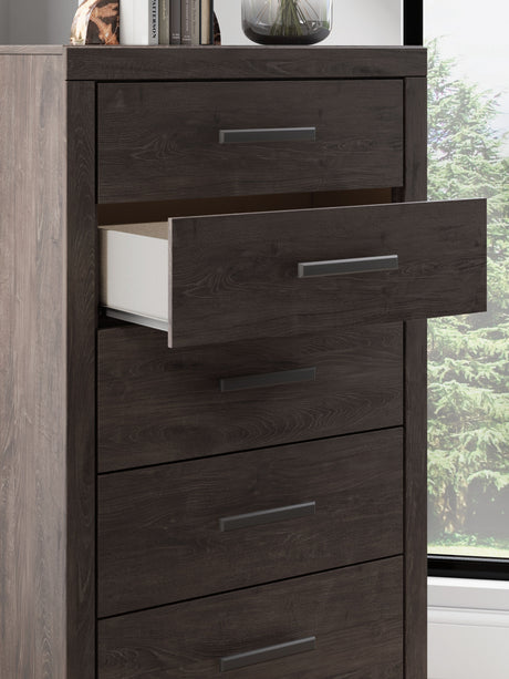 Prendonea - Charcoal - Five Drawer Chest by Signature Design by Ashley® | Bel Furniture