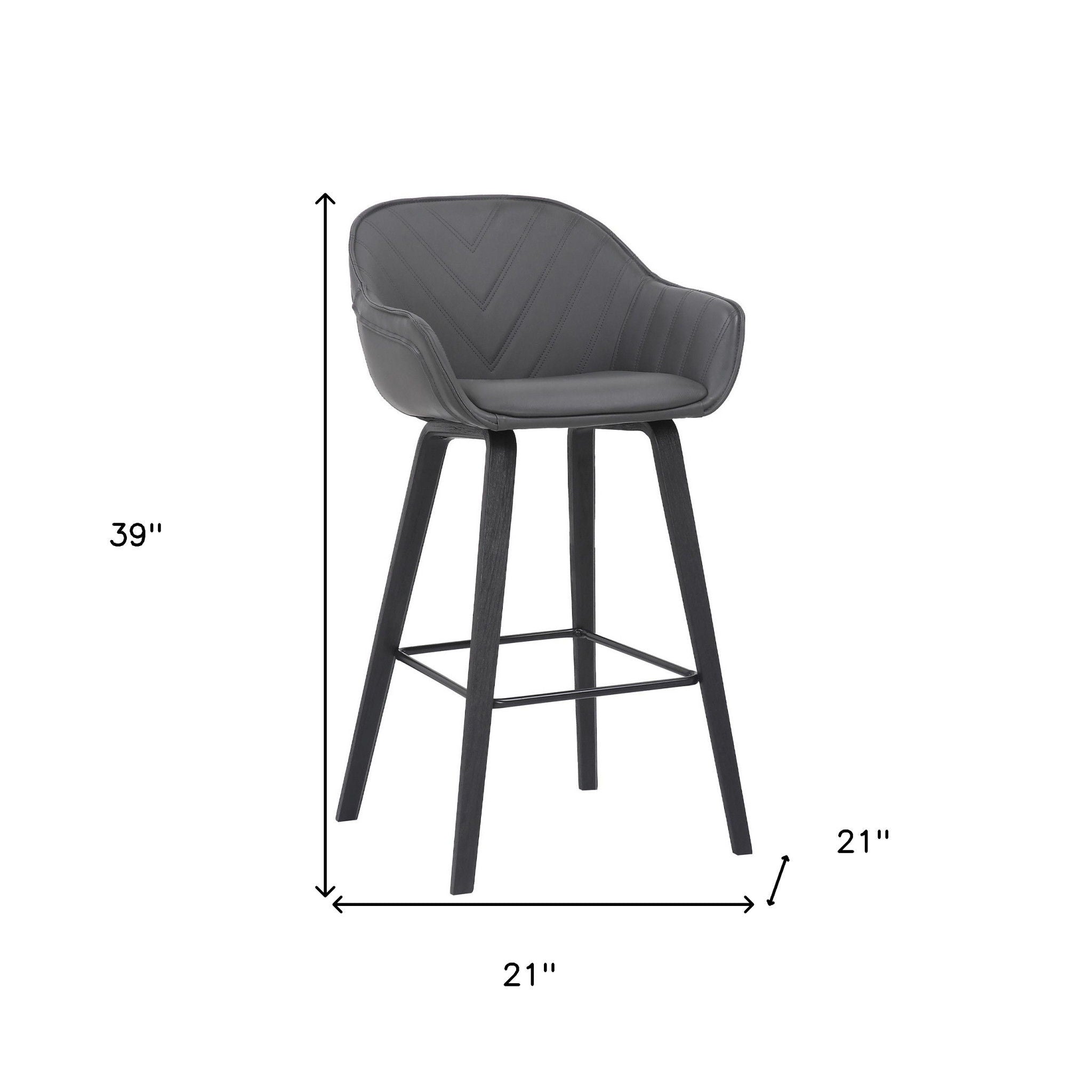 Iron Bar Height Bar Chair - Gray / Black