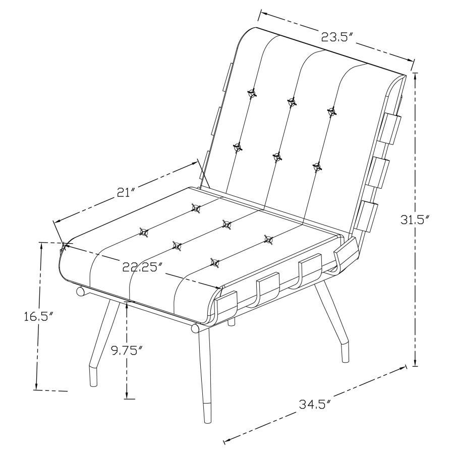 Aloma - Upholstered Tufted Armless Accent Chair